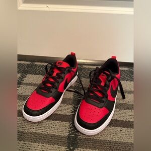 Red and Black Nike Sneakers (5.5 Y or Women’s 7)
